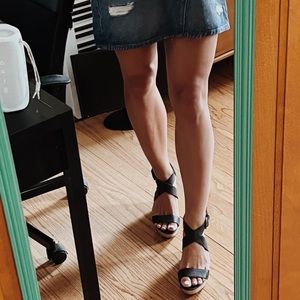Franco Sarto Black Wedge Sandal